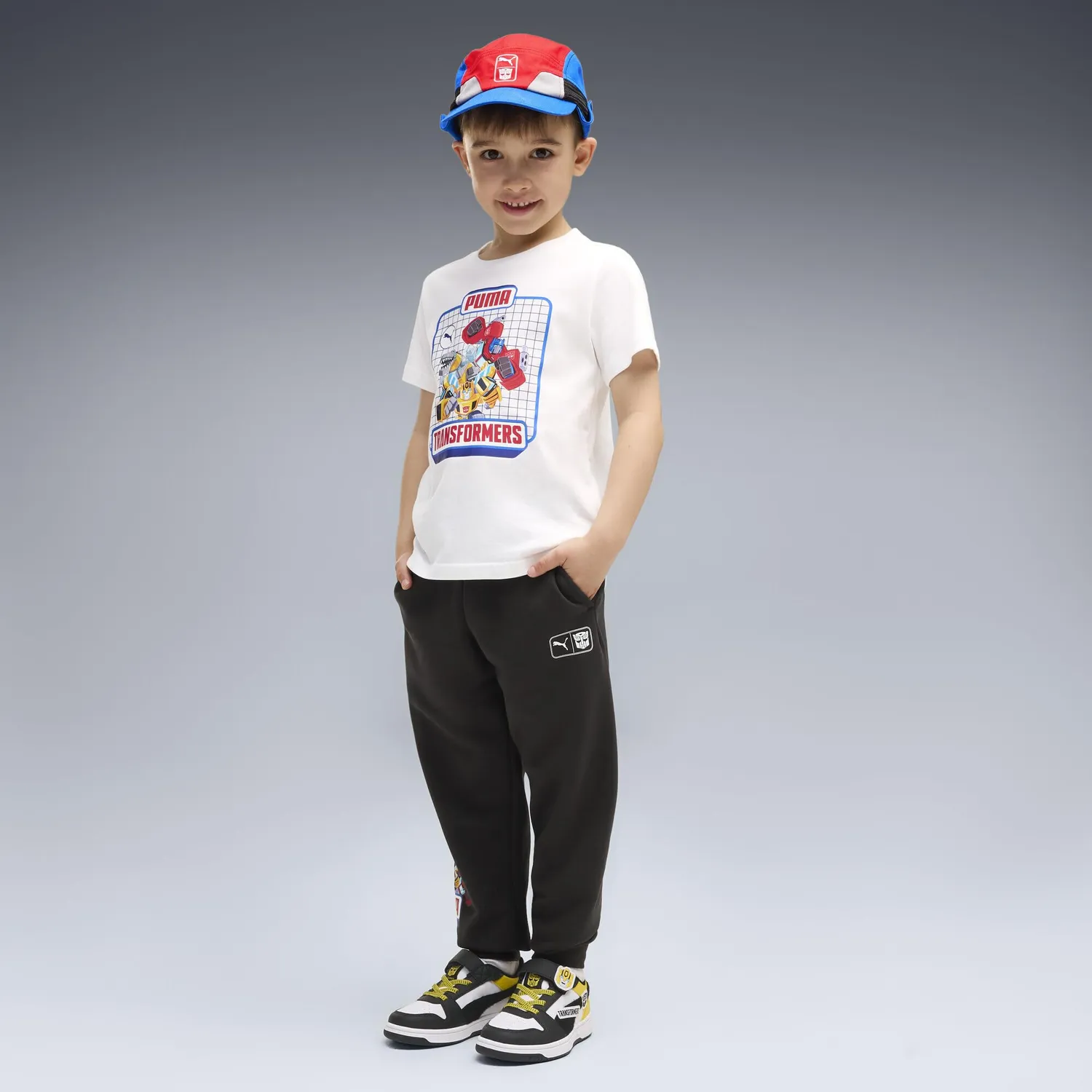 Puma X Transformers pantaloni tuta bambini grigio felpati
