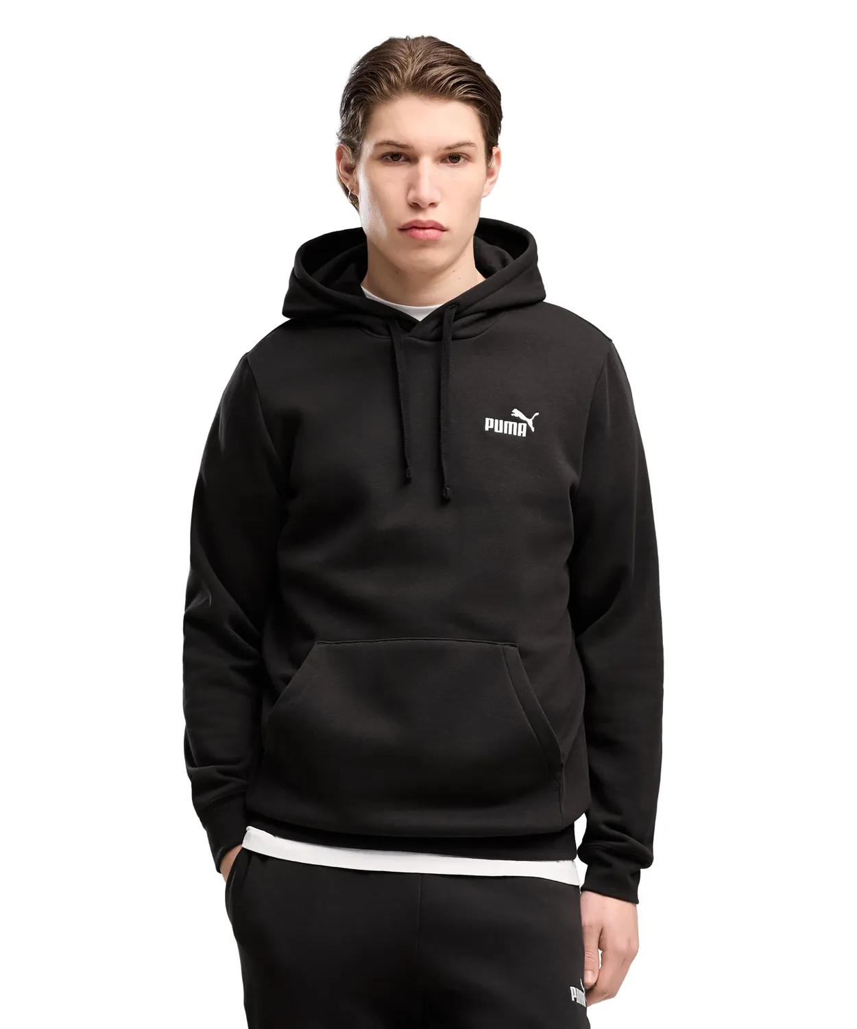 Puma Ess Small No.1 Logo felpa uomo bianca cappuccio