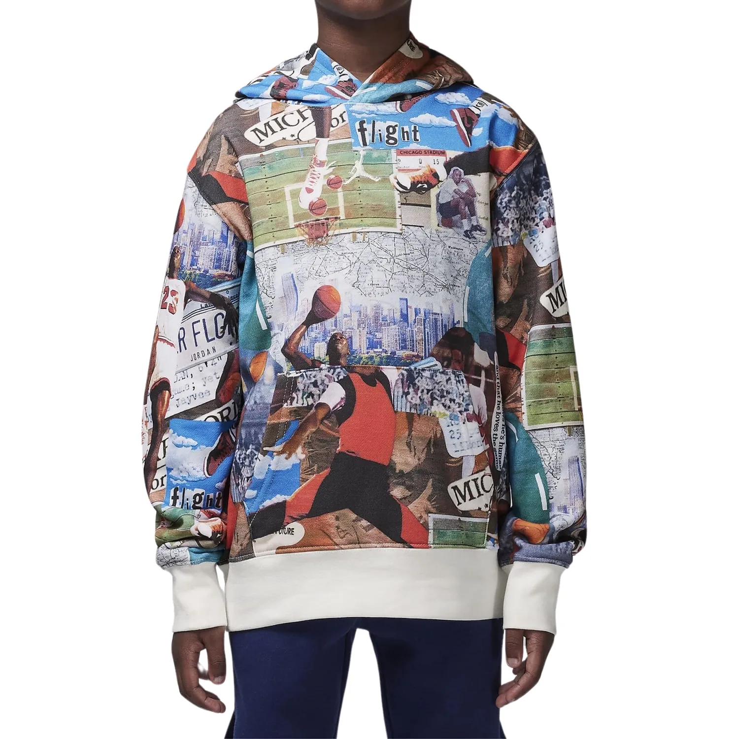 Jordan Brooklyn Printed felpa cappuccio bambina 4-5 anni nera