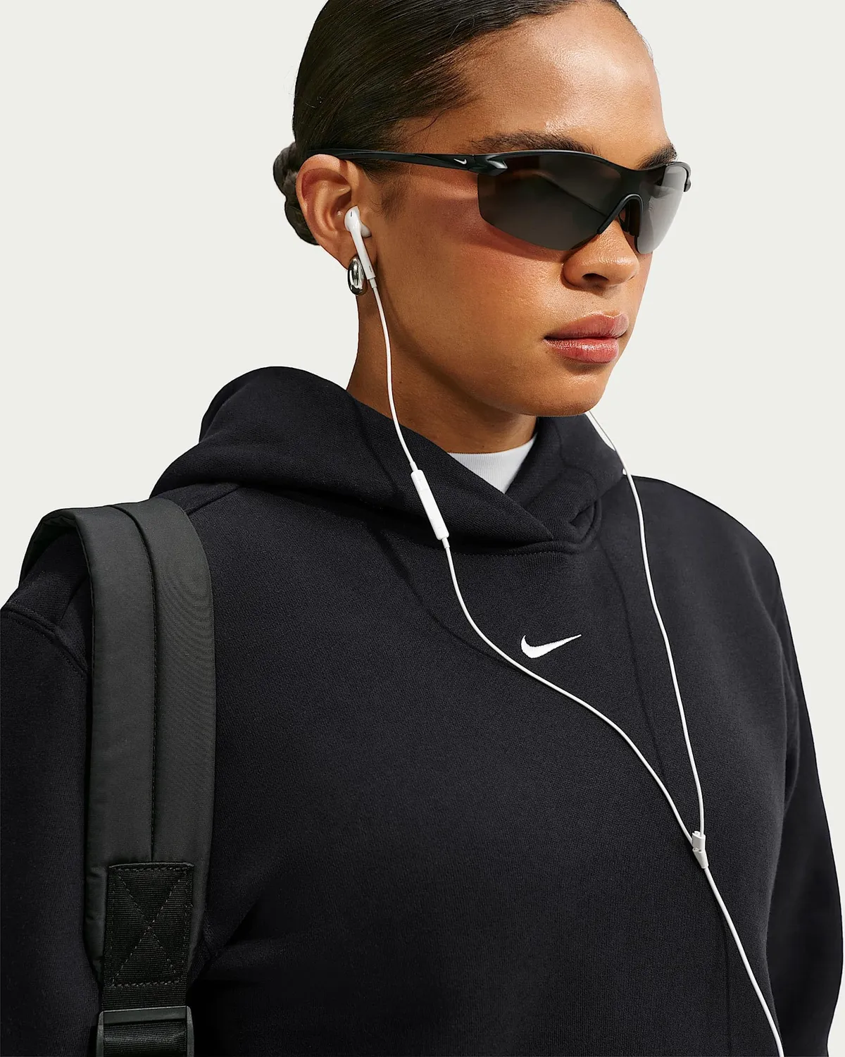 Nike Club Fleece felpa donna S cappuccio grigio