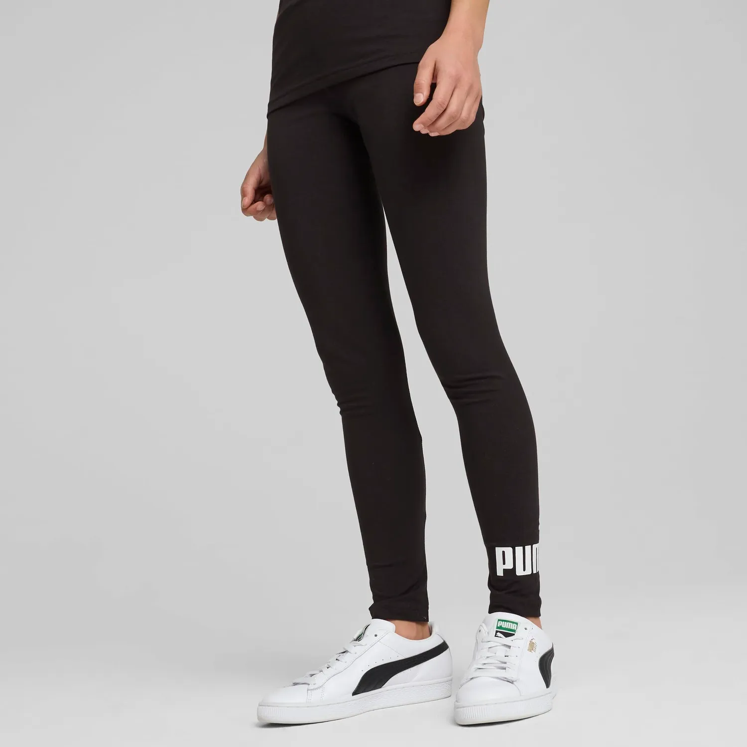 Puma Ess No.1 Logo leggings bambina neri elasticizzati 176