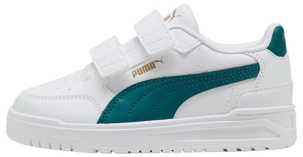 Puma Shuffle Downtown Lo V PS sneakers bimbi bianco oro