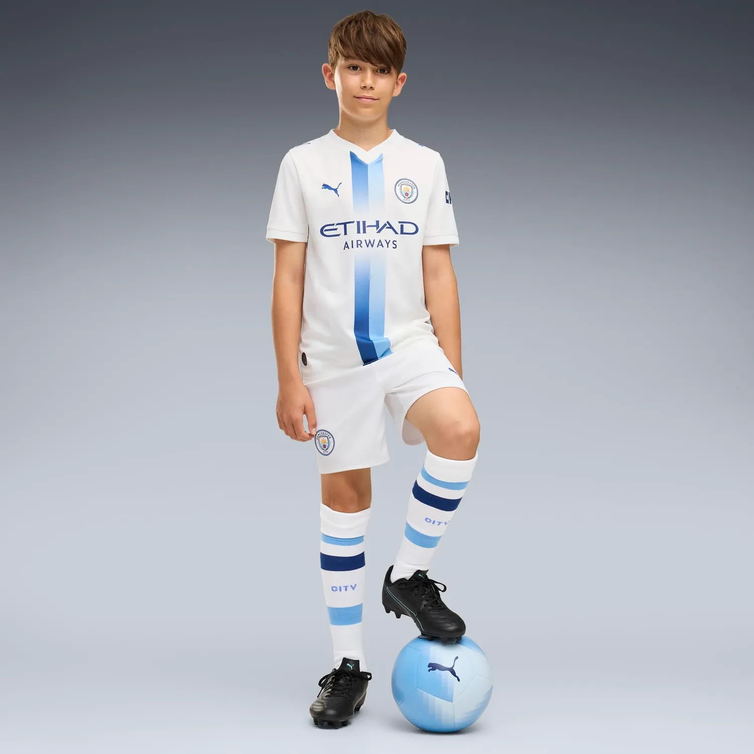 PUMA Manchester City Replica Jr 26/27 pantaloncini bianco blu