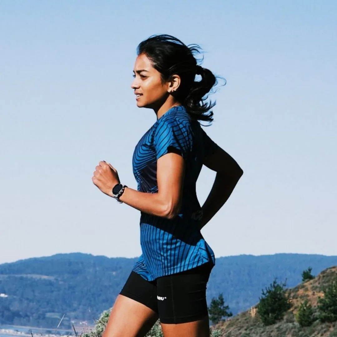 Karhu Running maglia tecnica donna Moroccan Blue elastica
