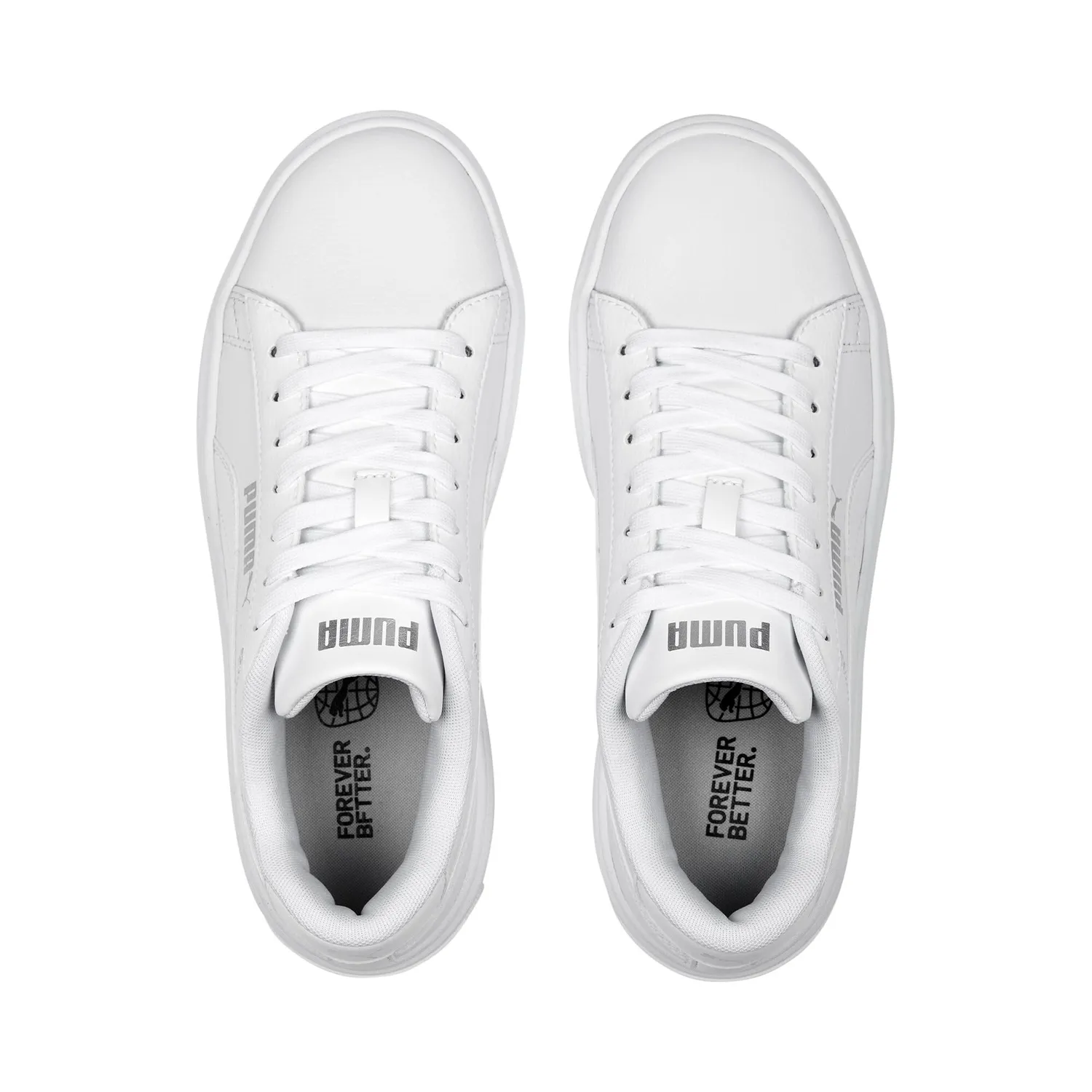 Puma Smash Platform V3 sneakers donna bianco argento plateau