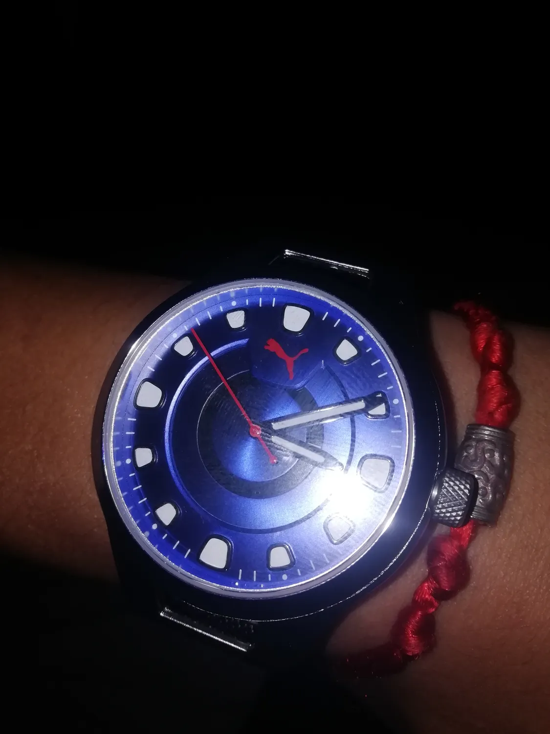 Puma Reset V1 P5005 Orologio Acciaio Argento Quadrante Blu