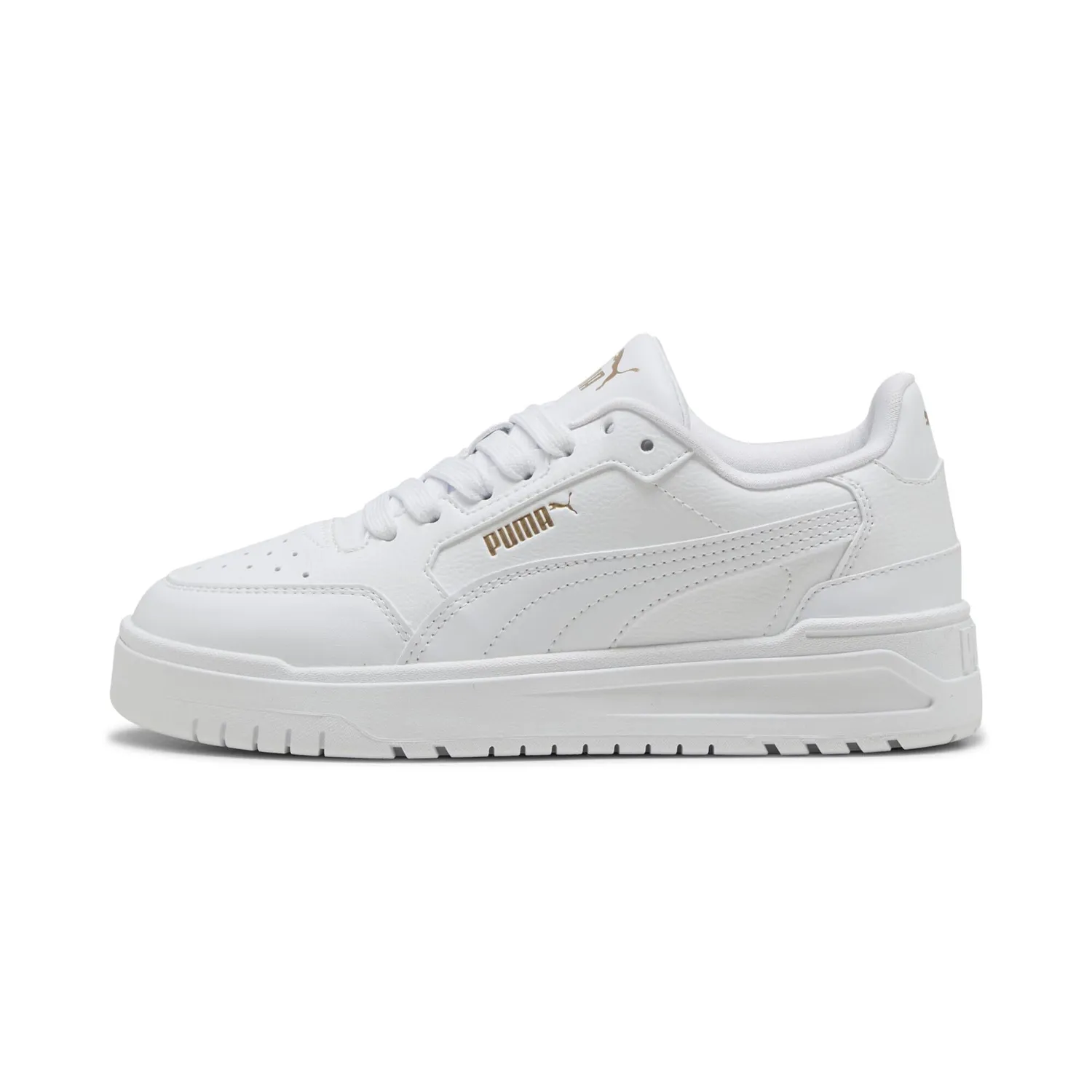 Puma Shuffle Downtown sneakers ragazzi bianche oro