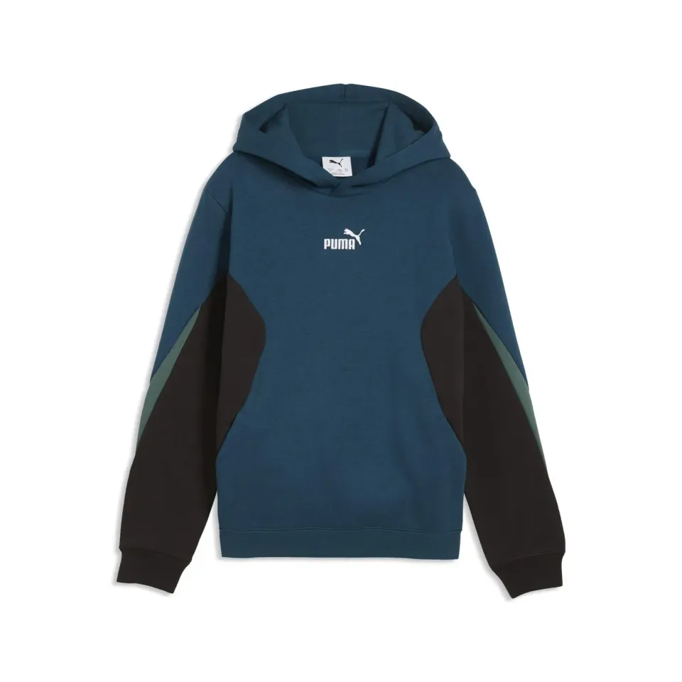 Puma Ess Block Hoodie felpa bambino 164 petrol