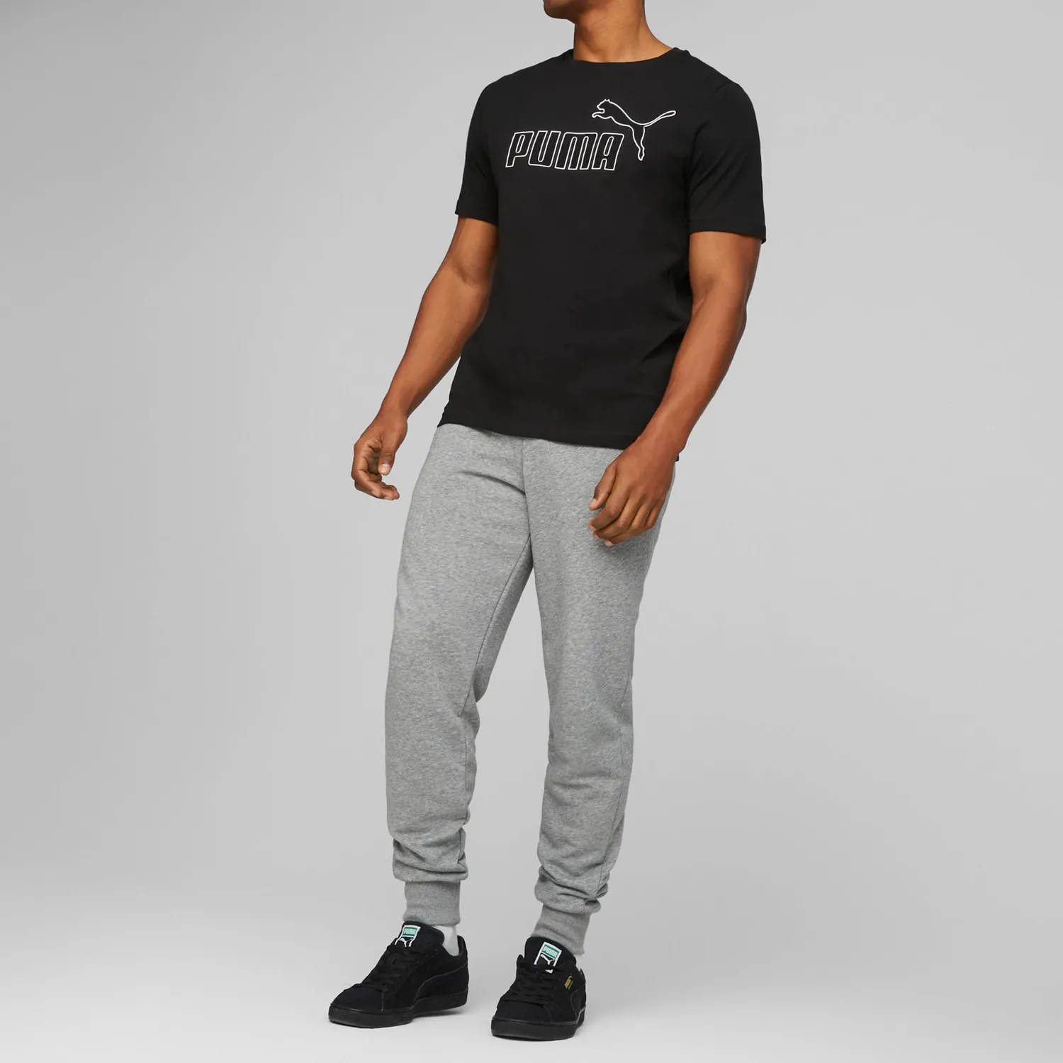 PUMA ESS Logo Tee T-Shirt S Nera Logo Bianco