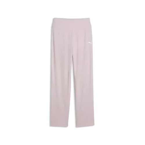 Puma Ess Elevated Rib Pants G pantaloni costine vita alta nero