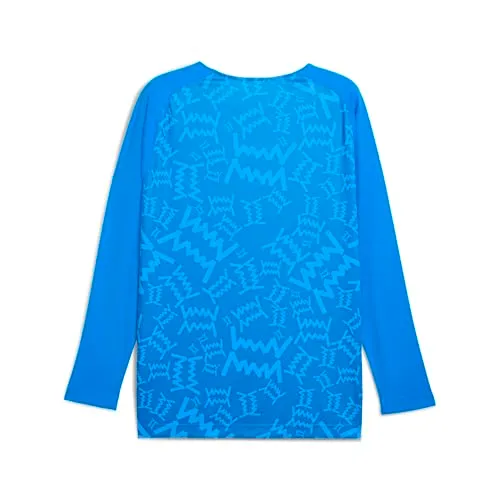 Puma Teamjaws Graphic LS Maglia Calcio Manica Lunga S Blu