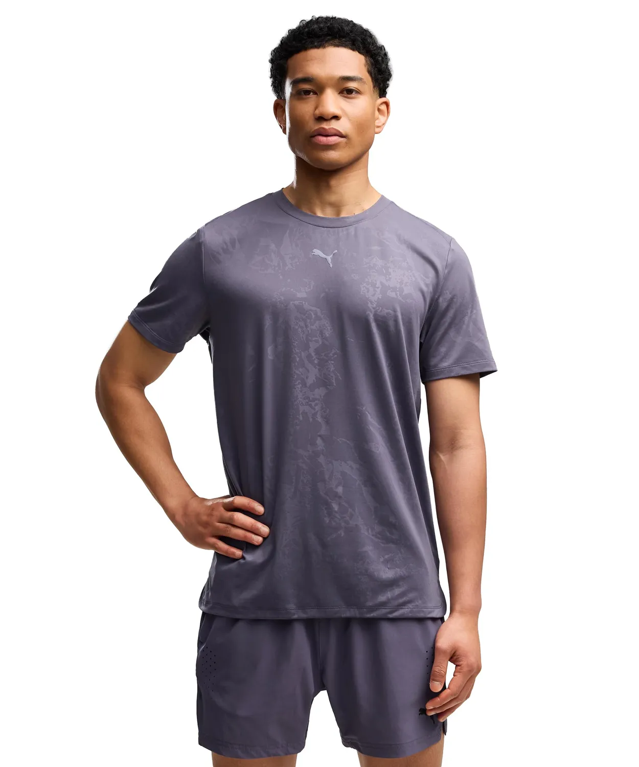 Puma Cloudspun maglietta uomo nera stampa rilievo