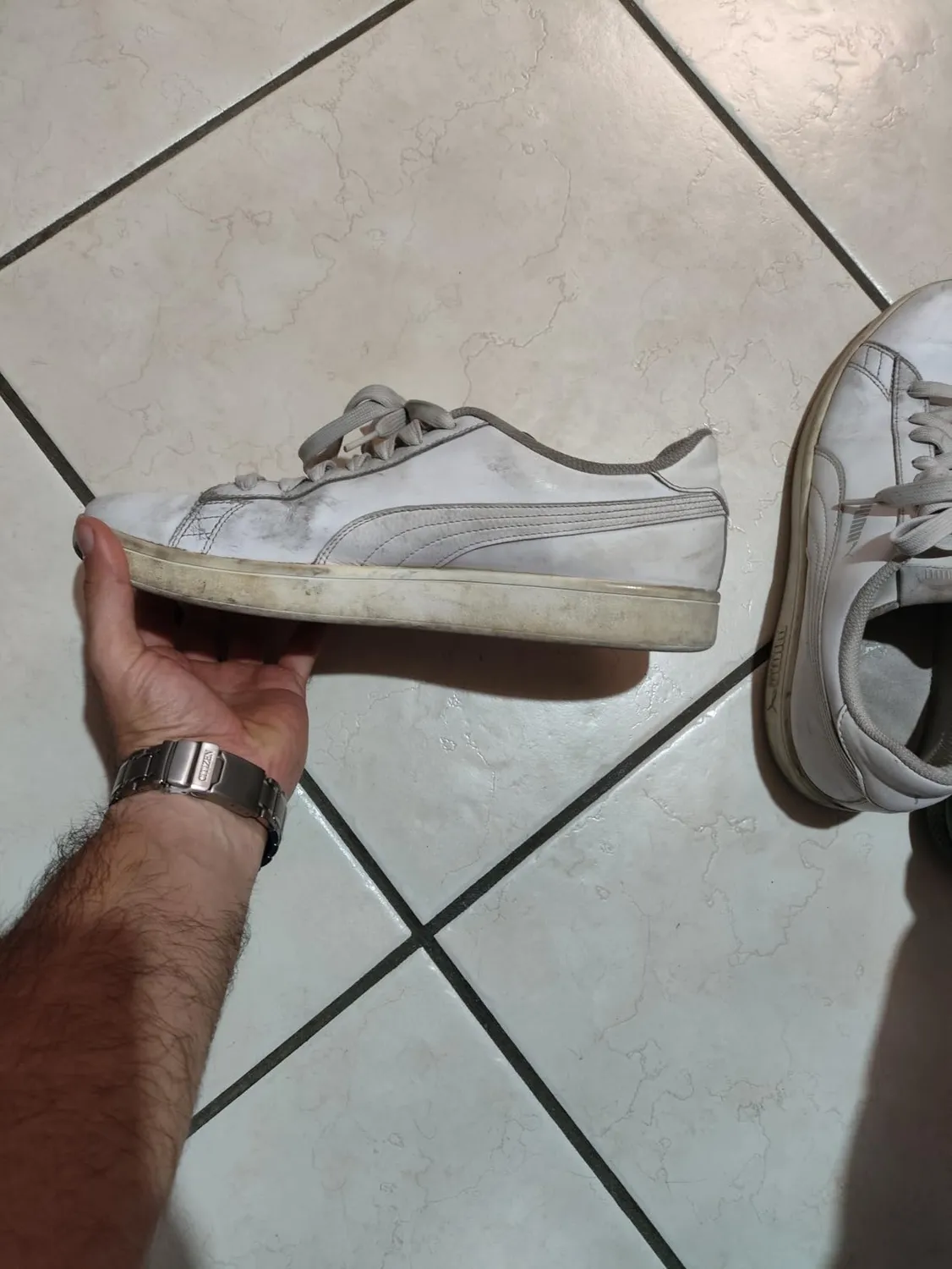 Puma Smash V2 L Sneakers 36 EU Bianche Pelle Uso Quotidiano