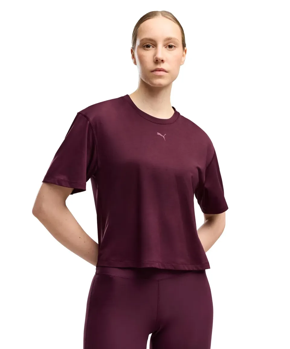 Puma Cloudspun Relaxed Tee maglietta fitness bordeaux