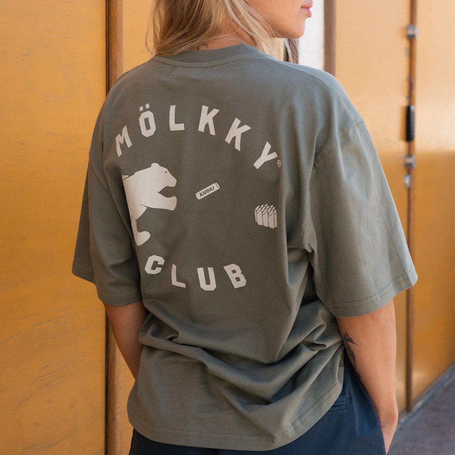 Karhu Mölkky Club t-shirt Laurel Oak cotone