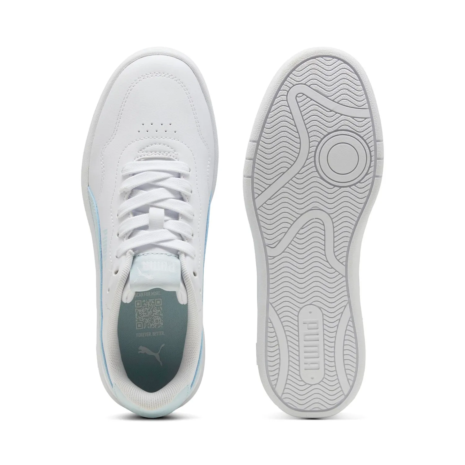 Puma Court Lally Jr sneakers bambina bianco azzurro