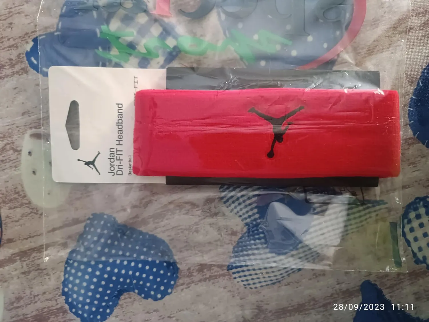 Nike fascia sport palestra rosso nero elastica