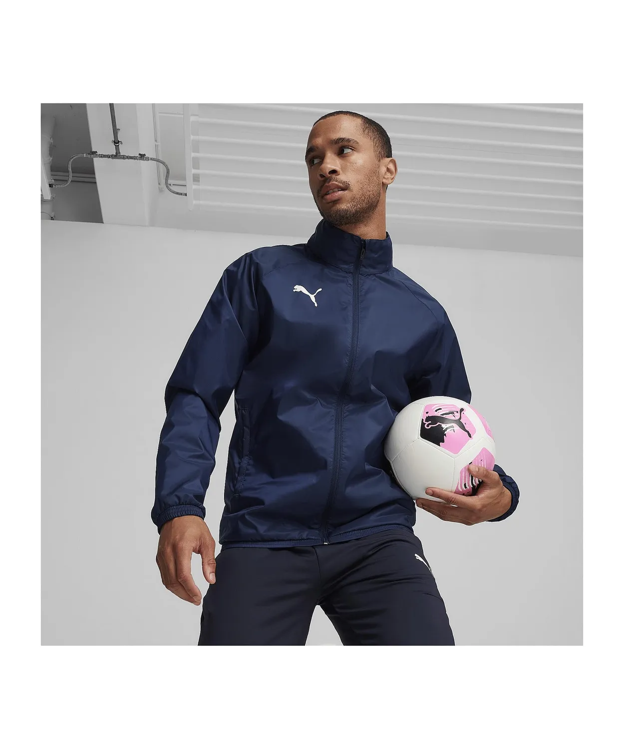 PUMA Teamgoal All Weather giacca uomo navy antipioggia