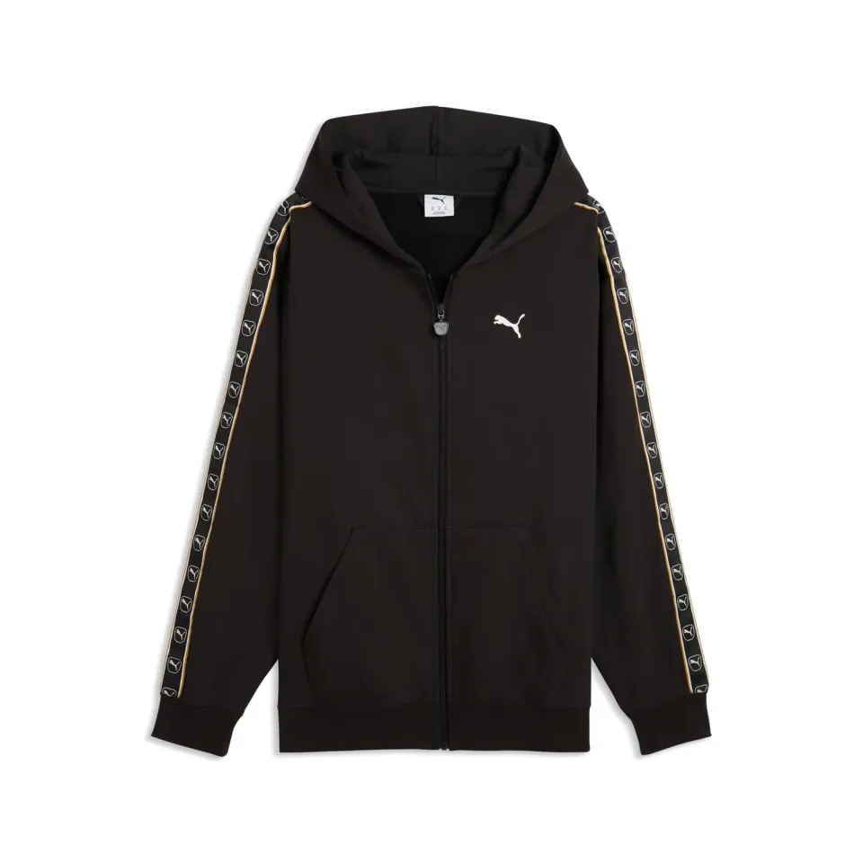 PUMA Ess Elevated Tape Felpa Zip Nera Full-Zip Hoodie