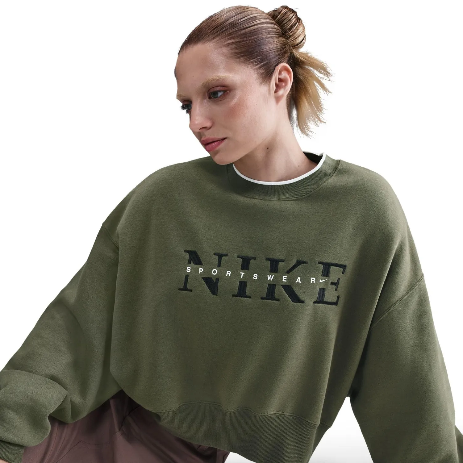 Nike Phoenix Fleece felpa donna M oversize girocollo