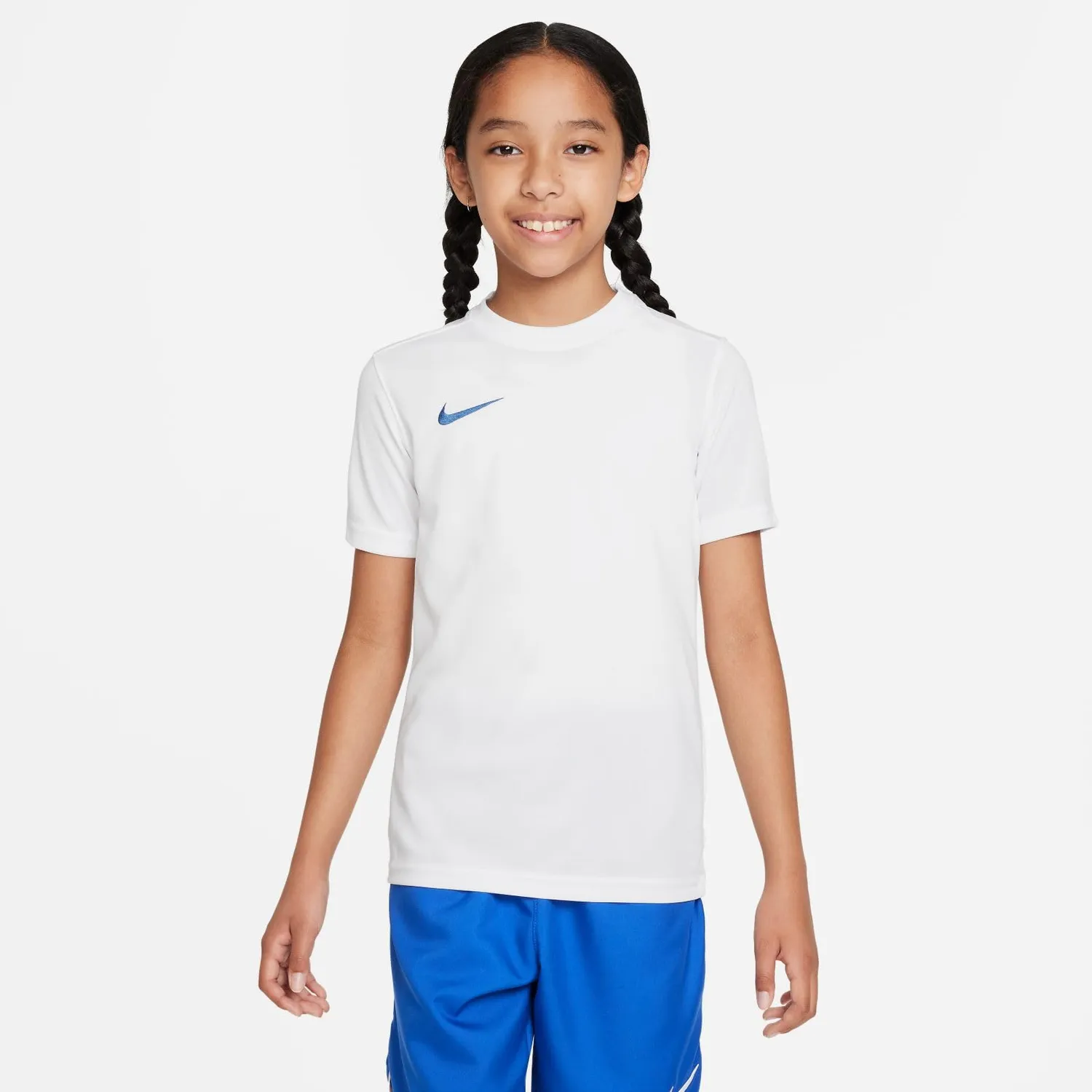 Nike Park VII JSY SS maglia calcio bimbi bianco blu