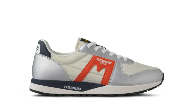 Karhu Fulcrum Star sneakers Silver Spicy Orange vegane