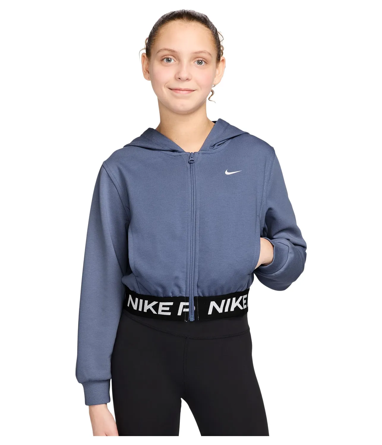 Nike Pro Fleece Dri-Fit felpa bambina 8-9 anni blu