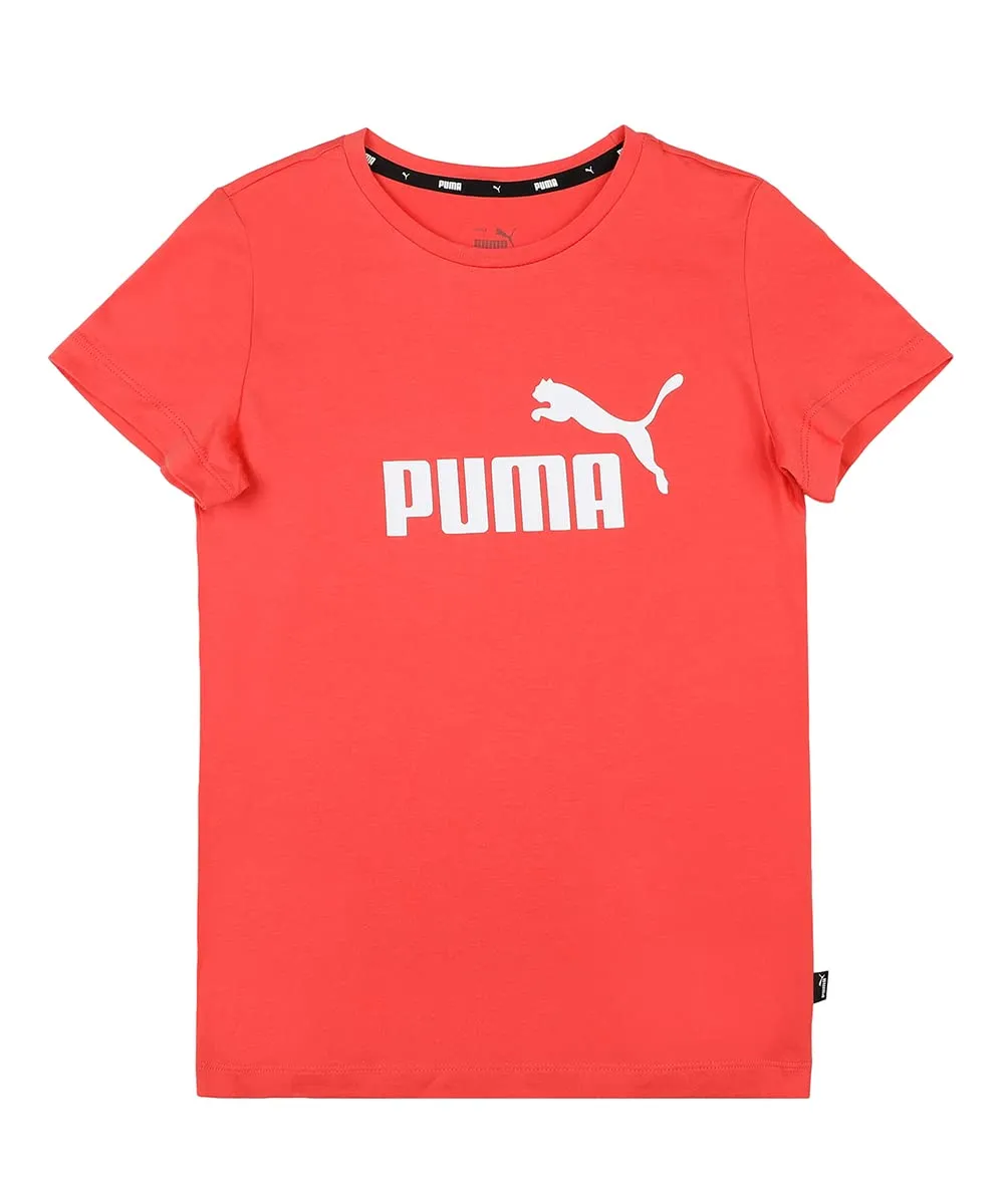 Puma Ess Logo Tee G maglietta bambina bianca cotone