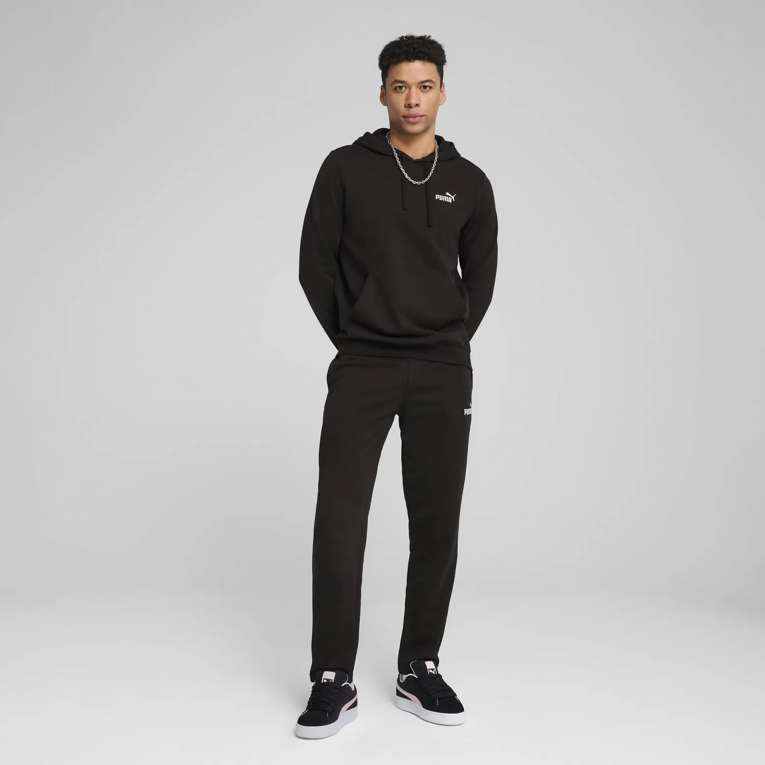 Puma Ess Small No.1 Logo felpa cappuccio uomo M nera