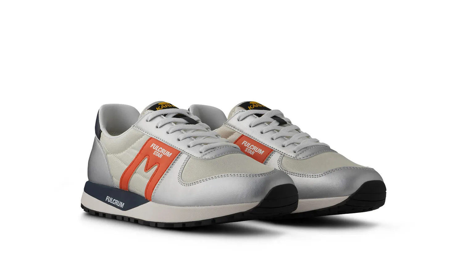 Karhu Fulcrum Star sneakers Silver Spicy Orange vegane