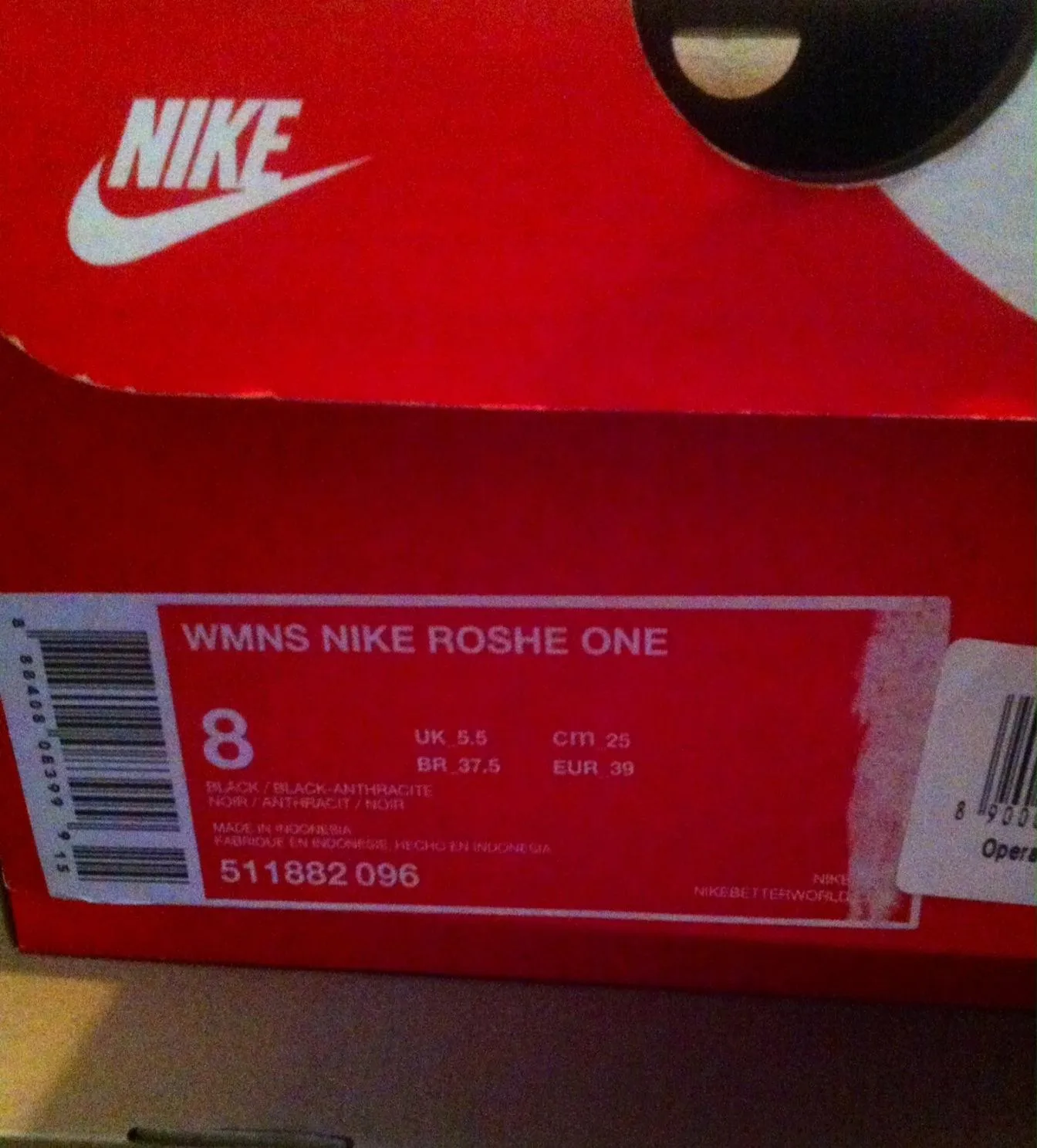 Nike Roshe One scarpe corsa donna nero cremisi