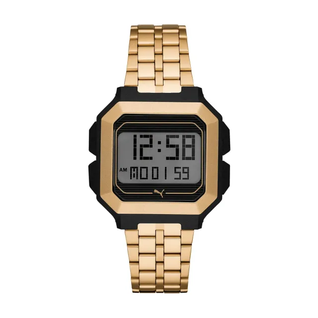 PUMA orologio donna digitale Oro/Nero acciaio