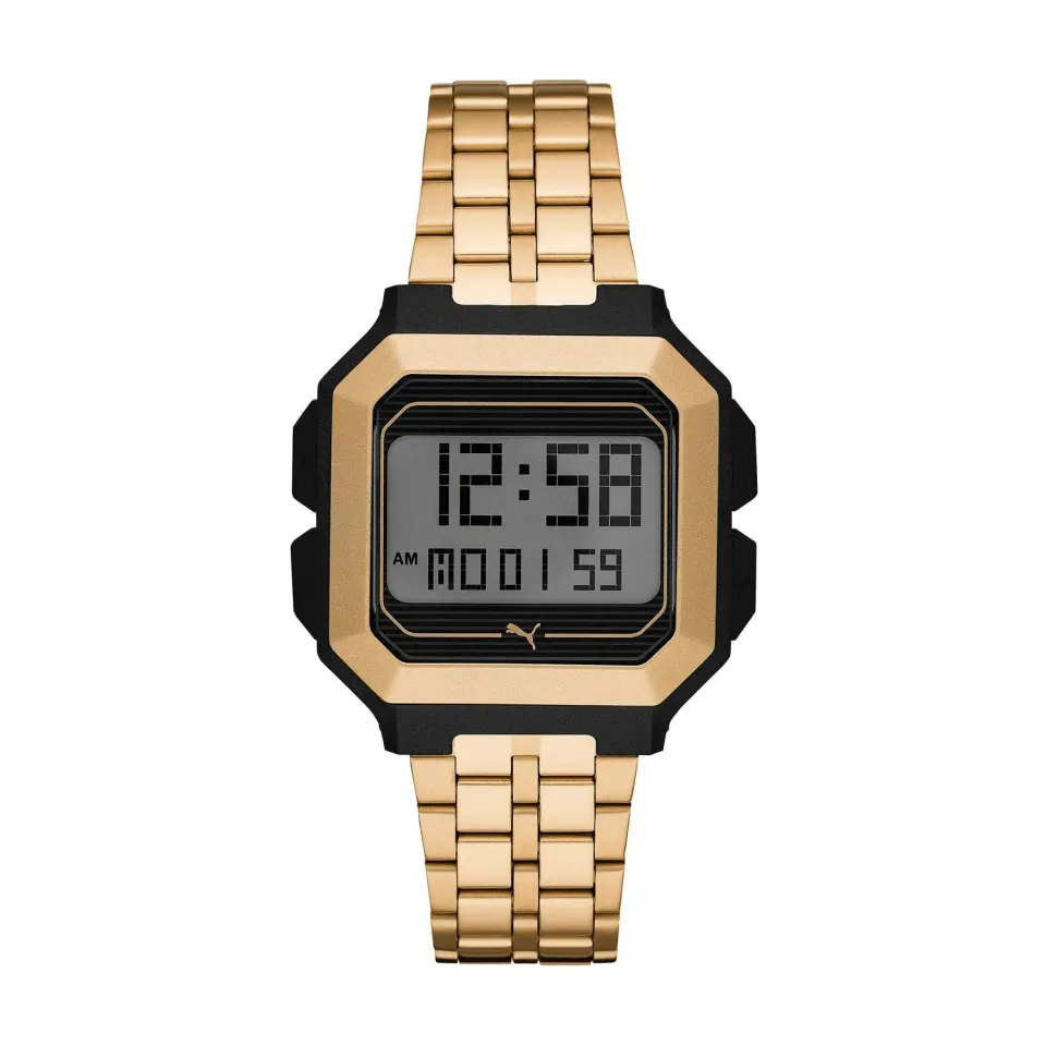 PUMA orologio donna digitale Oro/Nero acciaio