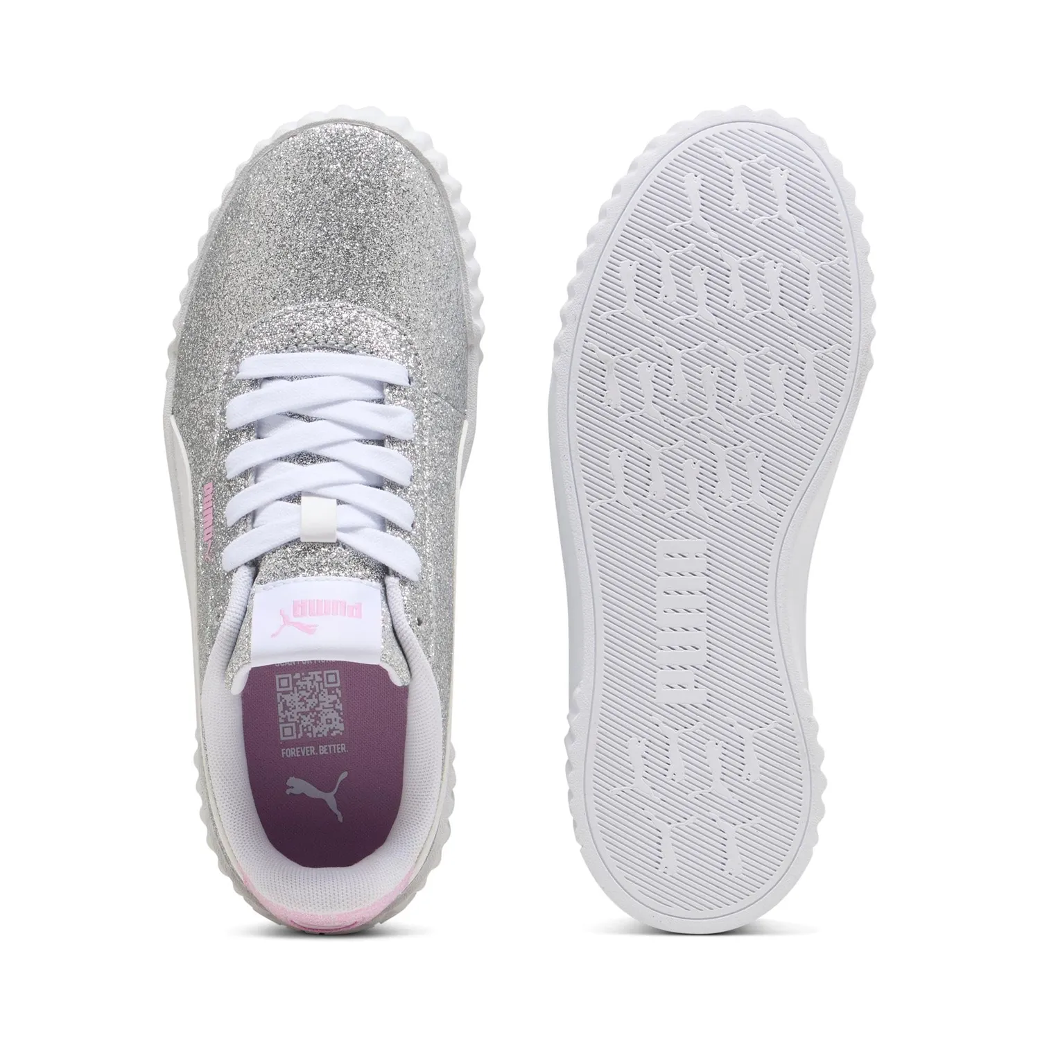 Puma Carina 3.0 Glitz Jr sneakers 37.5 argento