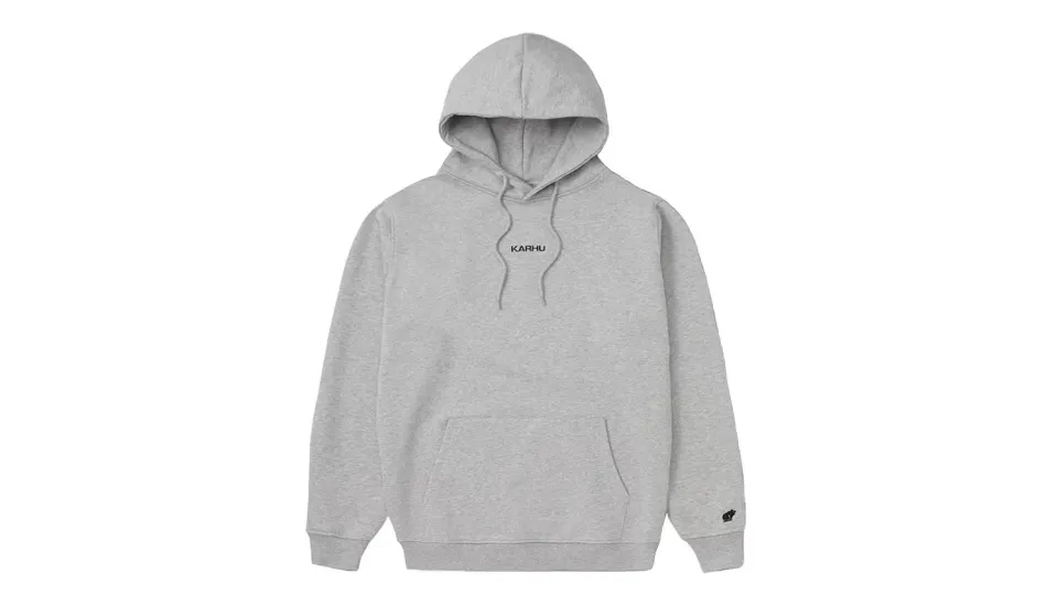 Karhu Logo Hoodie felpa cappuccio grigia cotone 400 g