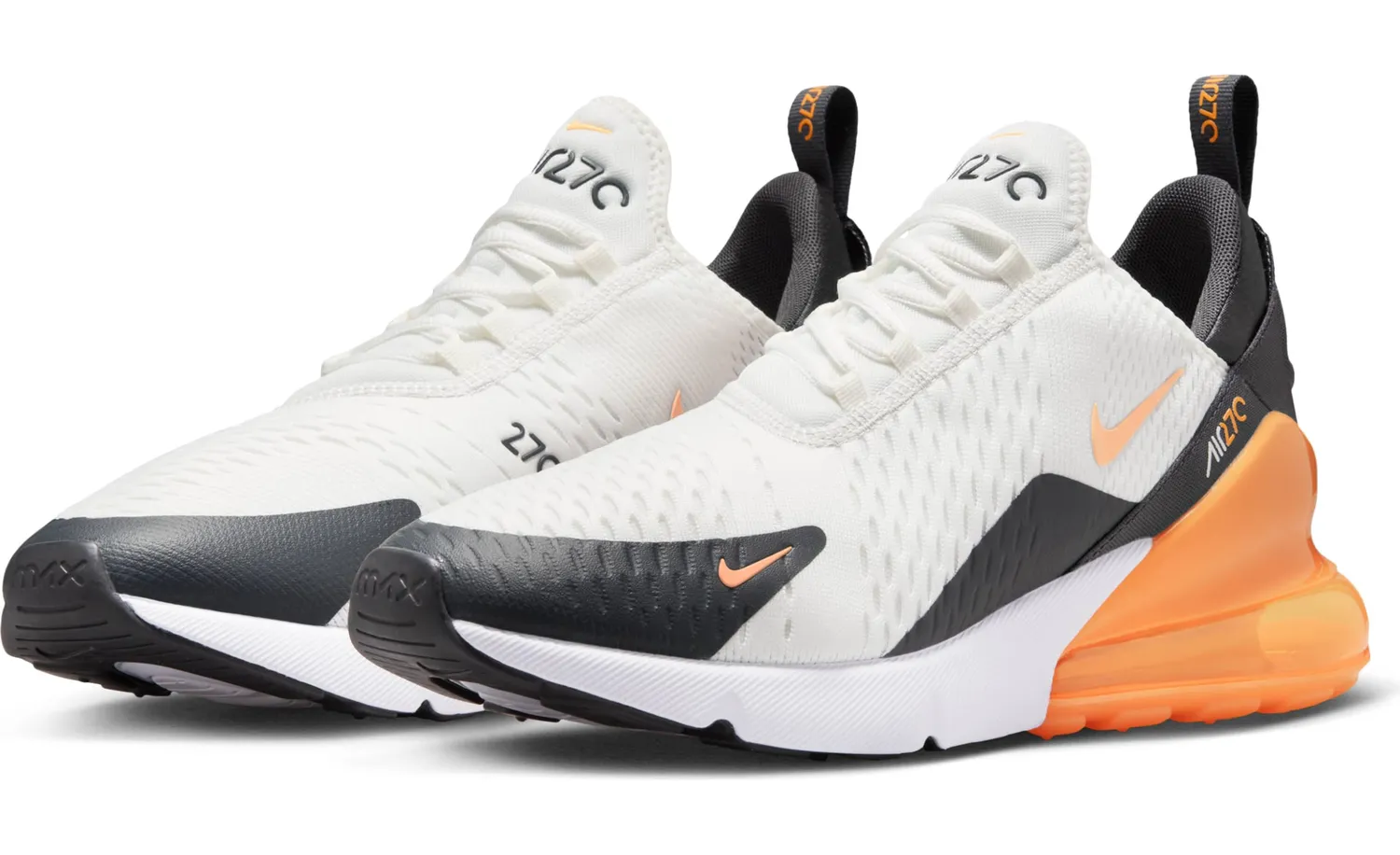 Nike Air Max 270 scarpe uomo bianco arancio 43 EU