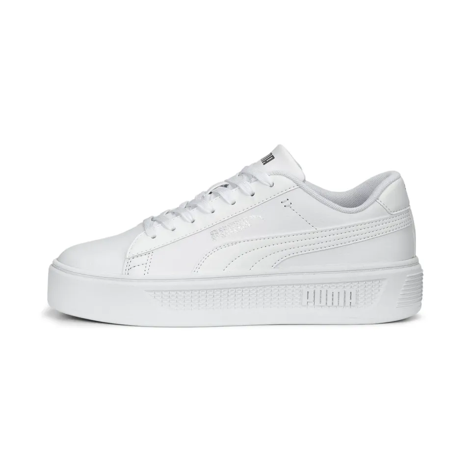 Puma Smash Platform V3 sneakers donna bianco argento plateau