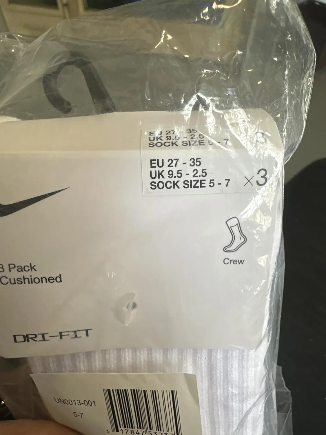 Nike Socks Set 3 Paia Calze Sportive Corte Nere