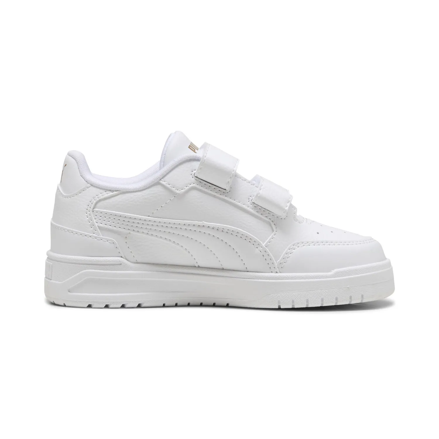Puma Shuffle Downtown Lo V PS sneakers bimbi bianco oro
