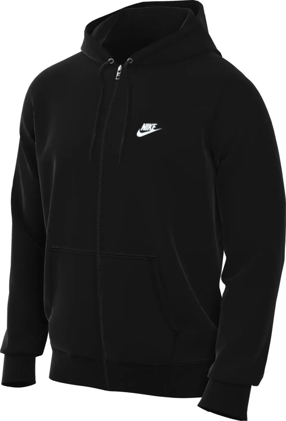 Nike Club felpa zip uomo XS nera french terry