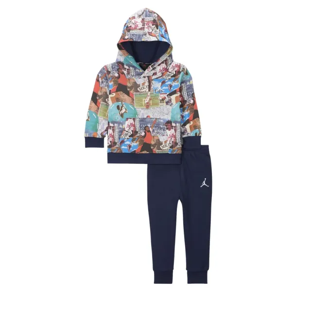 Jordan Brooklyn Printed felpa cappuccio bambina 4-5 anni nera