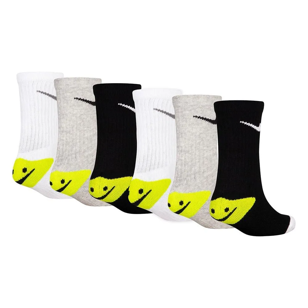 Nike Smiley Crew calzini 5-7 anni 6 paia cotone
