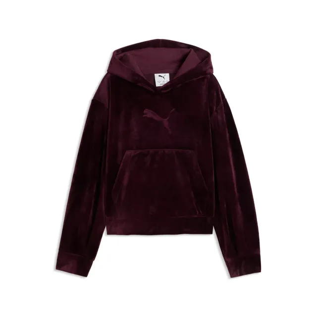 Puma Essentials Elevated velluto felpa ragazzo Ruby Noir