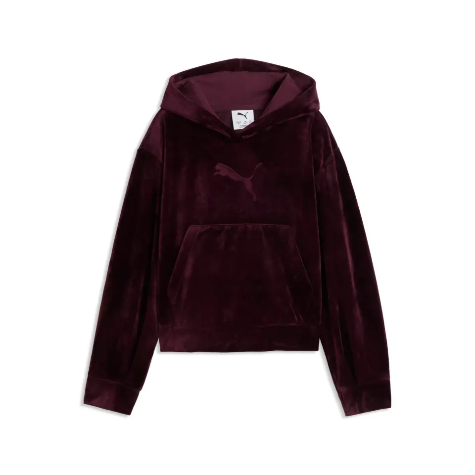 Puma Essentials Elevated velluto felpa ragazzo Ruby Noir