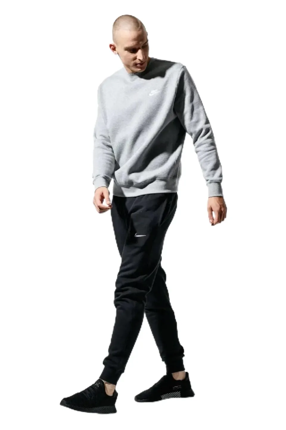 Nike Club Swoosh pantaloni tuta uomo pile grigi