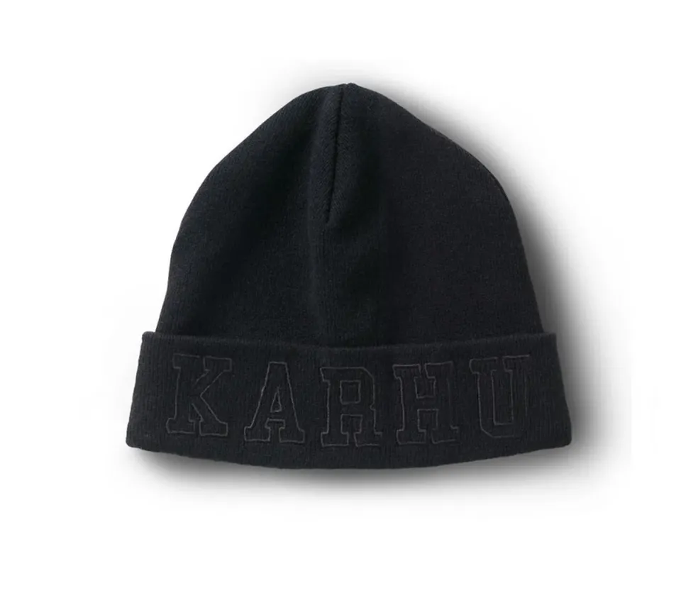 Karhu Logo Beanie berretto nero merino taglia unica