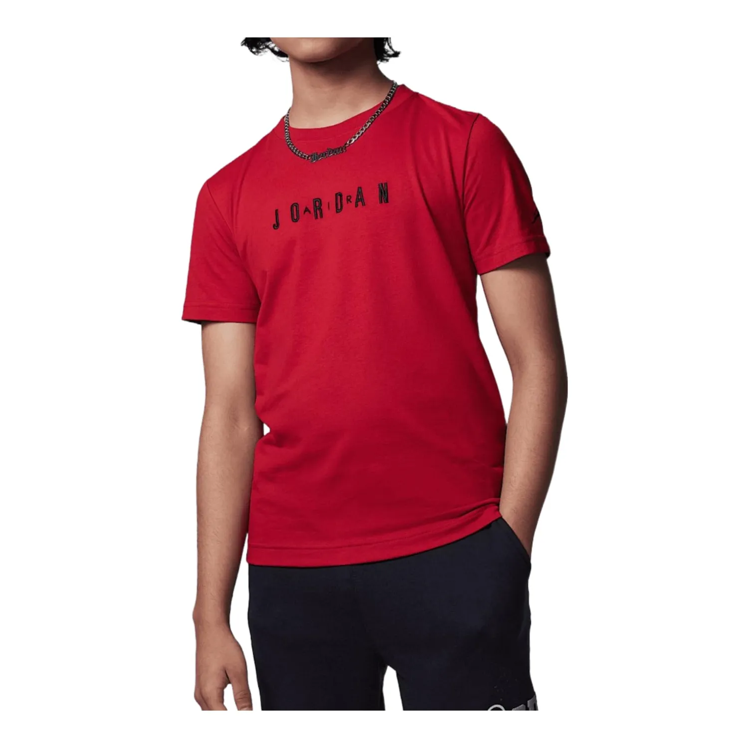 Jordan t-shirt bambini S bianca logo ricamato