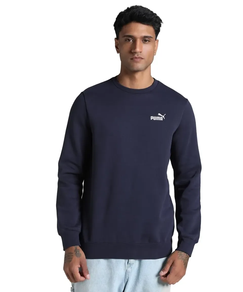 Puma Essentials N.1 felpa girocollo uomo cotone riciclato