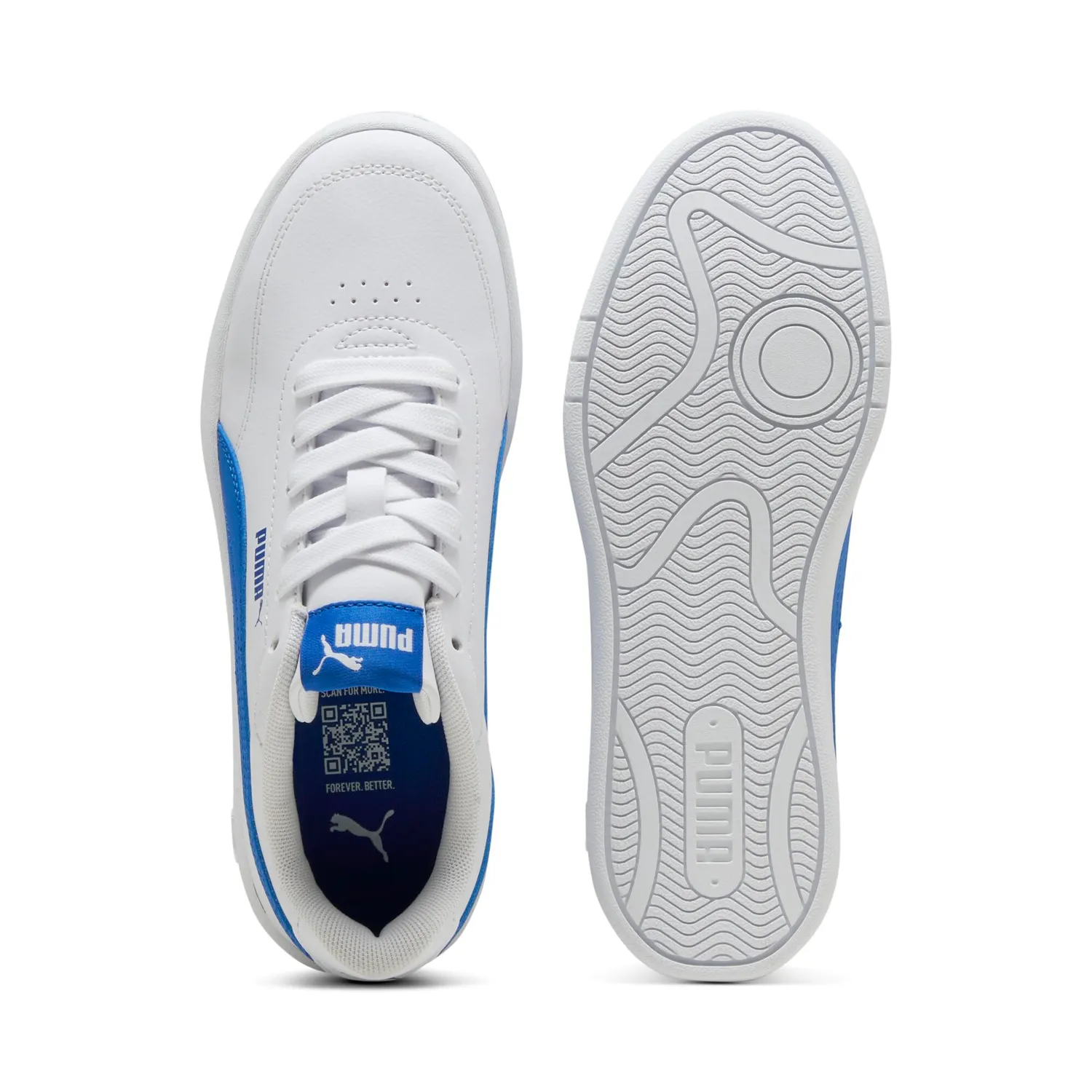 Puma Court Classic Clean Jr scarpe bianco-blu bimbo
