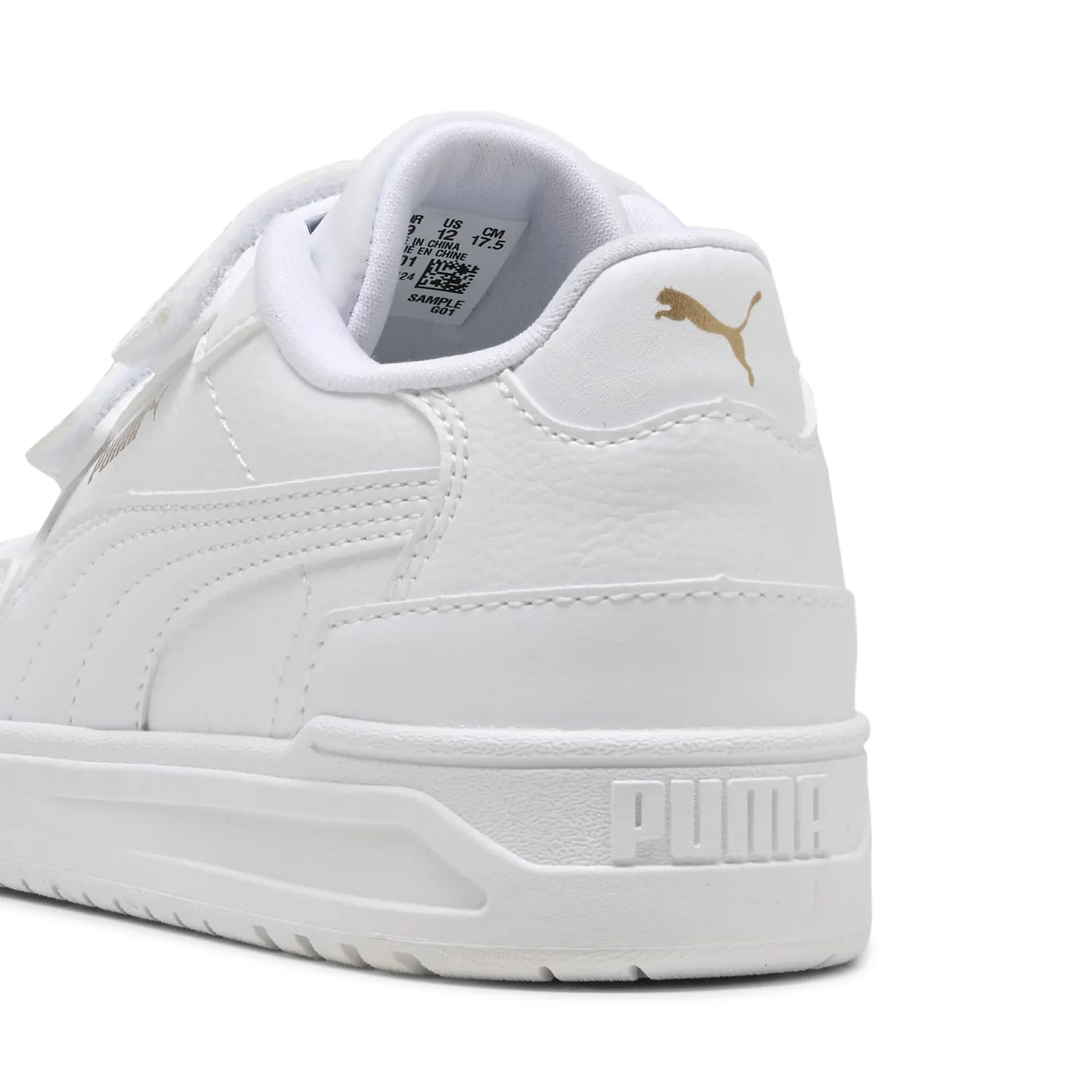 Puma Shuffle Downtown Lo V PS sneakers bimbi bianco oro